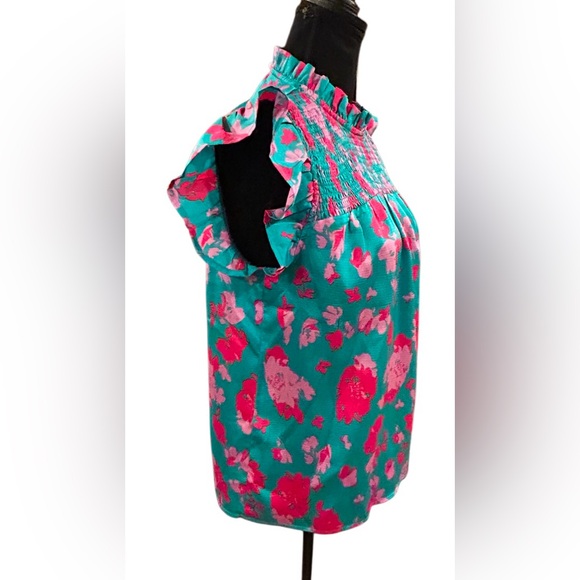 💗 LIAM & CO! STUNNING FLORAL BABY DOLL TOP!! SO FLATTERING & FEMININE!! 💗 - Picture 8 of 13